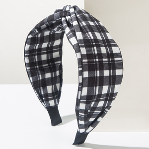 Bandeau Bohème à Carreaux Colorés pour Femme, Large en Tissu Noué, Accessoire Cheveux pour Festival et Plage - Product Image 4