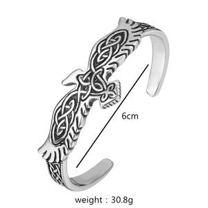 Nordic Raven <b>Cuff</b> <b>Bracelet</b> Tibetan <b>Silver</b> Unisex Jewelry Gift Fashion Bangle - Product Image 5