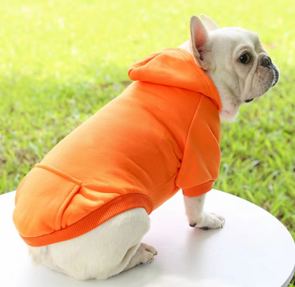 Casual Sporty Style Warm Puppy Dog Cloth Thickened Soft Solid Color Pet Hoodies