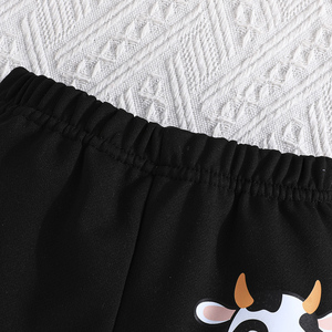 ชุดเซ็ตสองชิ้นสำหรับเด็กผู้หญิงลายวัว ชุดเบสบอล กางเกงลำลองสำหรับเล่นกีฬากลางแจ้ง เสื้อผ้าเด็ก - Product Image 5