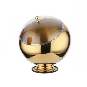 Stainless Steel Spherical Condiment Bowl With <b>Lid</b> 14cm For Buffet And Hot <b>Pot</b> Restaurants - Product Image 1