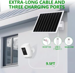 Panel Solar Monocristalino de Silicio de 8W 5V, Cargador con Certificación CE, Resistente al Agua IP65, para Cámara de Seguridad Exterior Ajustable 360° - Product Image 3