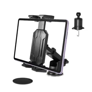 Painel do carro Windshield Tablet Mount, 360 Graus Ajustável Dash Window Holder Stand Ventosa Gel para 4 "-14" Tablet Telefone