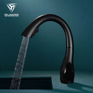 Grifo de fregadero con rociador extraíble de cuello de cisne de gama alta de manija única de fábrica, grifo de cocina negro extraíble - Product Image 4