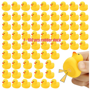 Canards en caoutchouc en gros avec logo personnalisé, mini canards flottants qui couinent, petits canards en caoutchouc, jouet de bain pour enfants, fête d'anniversaire - Product Image 2