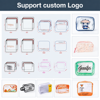Sac de voyage pour cosmétiques et articles de toilette, étanche, avec fermeture éclair, organisateur de rangement portable transparent avec logo personnalisé UIOWIO