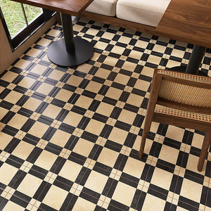 Carreaux <span class=keywords><strong>de</strong></span> pierre calcaire à carreaux noirs et blancs <span class=keywords><strong>de</strong></span> style rétro 200x200mm pour la cuisine, la <span class=keywords><strong>salle</strong></span> <span class=keywords><strong>de</strong></span> <span class=keywords><strong>bain</strong></span>, le balcon, revêtement <span class=keywords><strong>de</strong></span> <span class=keywords><strong>sol</strong></span> entièrement céramique antidérapant - Product Image 3
