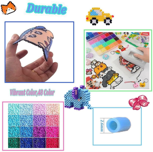Perles thermocollantes Perler 2,6 mm, 72 couleurs, écologiques, pour bricolage, jouets de puzzle pour enfants, ensemble de dessins animés faits à la main avec boîte et guide d'images, directement de l'usine - Product Image 3