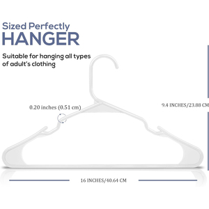Cintres pour vêtements à domicile, lot de 50 - Cintres en plastique blancs, gain de place - Cintres durables avec rainures pour les épaules - Product Image 2