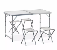 Table de pique-nique pliante Tuoye en aluminium, réglable en hauteur, avec poignée de transport facile, pour camping et usage polyvalent, design moderne