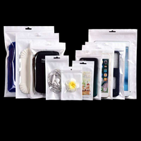Sacs d'emballage de vente au détail 3C personnalisés, sacs transparents pour accessoires de téléphone électronique, pochette nacrée blanche