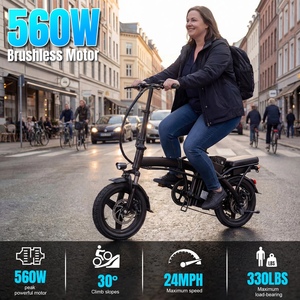 For Professional OEM 14" Mini Folding Electric Bike-Lightweight 3-Speed Brushless Motor Portable Women's City Bike - Product Image 2