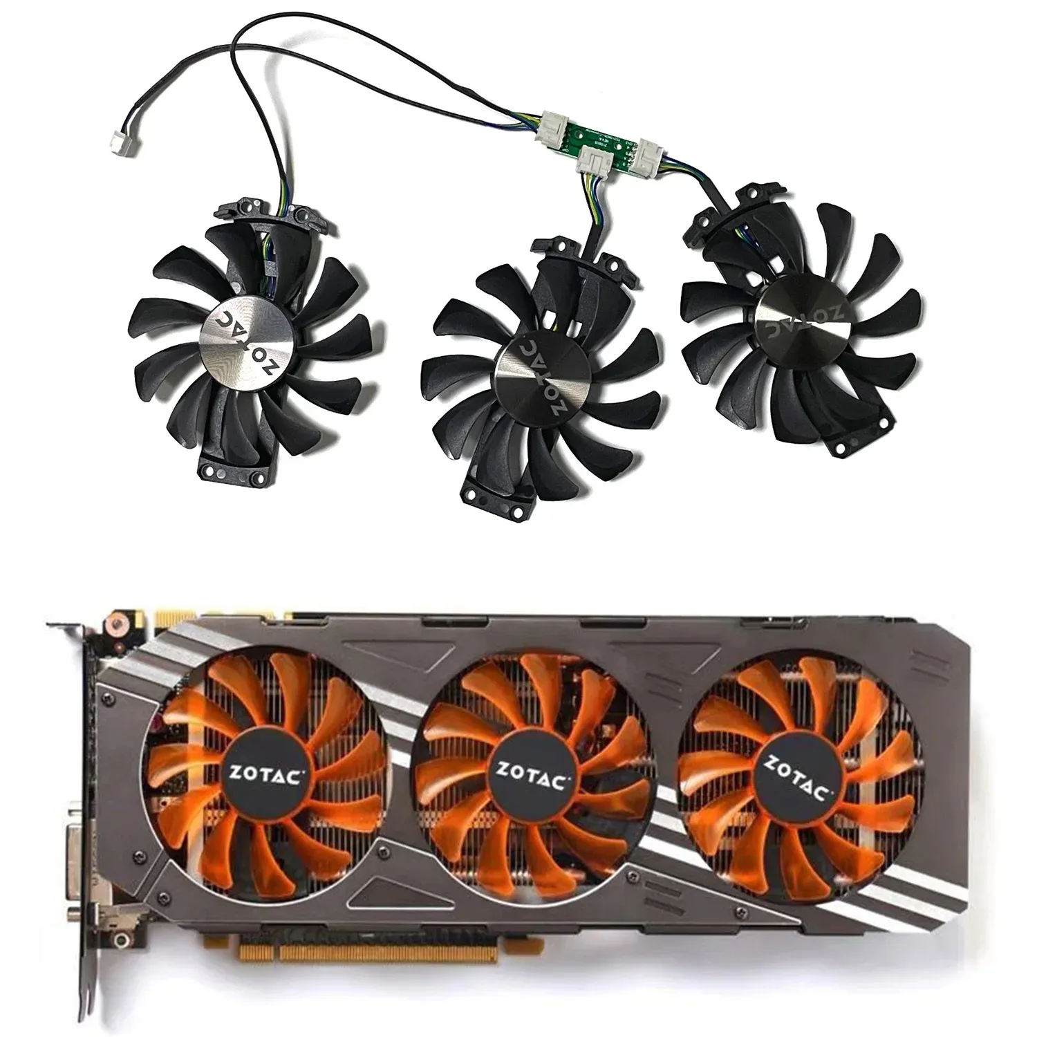 Zotac GeForce GTX980 AMP Edition grafik kartı için 75MM GA81S2U 4Pin 0.38A soğutma fanı