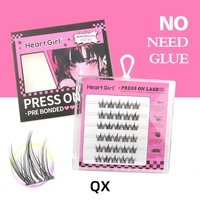 Cils à poser pré-collés en cluster DIY, vente chaude, marque privée, sans colle, logo personnalisé sur carte