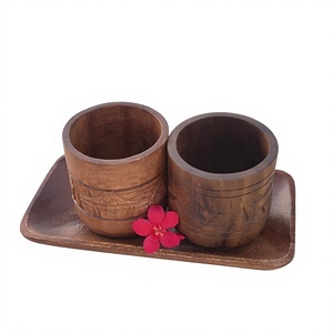 Wooden Spice Jar Set Round With Lid And Spoon Handcrafted Airtight <b>Container</b> For Kitchen Traditional Chinese Design - Product Image 5