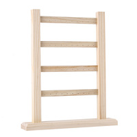 Présentoir à boucles d'oreilles Moya simple à quatre niveaux en bois massif, support de rangement de bijoux pour la maison et le bureau, présentoir de boucles d'oreilles suspendues, accessoires de présentation en carton