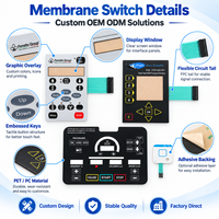 Panneau de commande à membrane OEM personnalisé, écran tactile, circuit imprimé argenté, plaque frontale résistante aux solvants pour équipement industriel