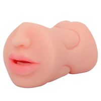 Meistverkaufte Männliche Masturbationshilfe 3-in-1 Silikon Realistische Puppen Weibliche Vaginal Mund Anal Zähne Masturbationsbecher Sexspielzeug für Männer