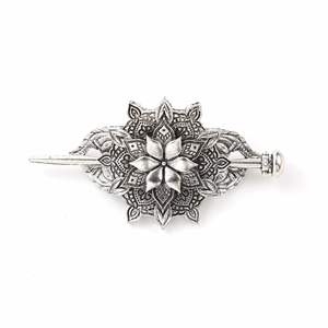 Pince à cheveux bohème nordique viking rétro en alliage de lotus, pince à cheveux norvégienne personnalisée pour femmes, tressée, tendance, 6 cm - Product Image 5