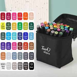 80 pièces/ensemble, surligneurs colorés, stylos pinceaux à double pointe, encre acrylique, ensemble de stylos marqueurs, emballage en sac noir - Product Image 5