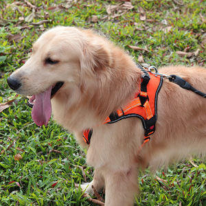<b>Dog</b> <b>Harness</b> Orange Color Polyester Chest Strap Medium Large <b>Dog</b> <b>Reflective</b> Night Walking Anti Collision - Product Image 1