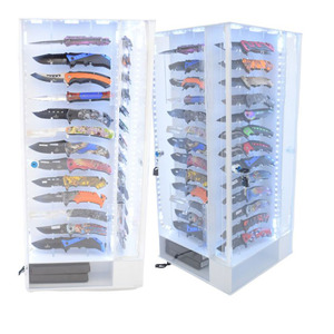 Tùy chỉnh làm cho miễn phí đứng cửa hàng bán lẻ xoay Acrylic gỗ dao hiển thị đứng với đèn LED dải - Product Image 6