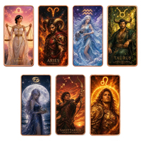 12 Zodiak Horoskop Astrologi Batangan Tembaga Murni 1 oz .999 Cetak UV 2D Relief 3D Koleksi Kustom OEM ODM Grosir