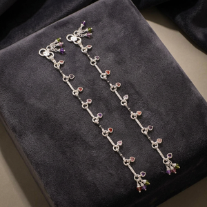 Tobilleras de Estilo Étnico para Mujer, Diseño Payal Plateado, Joyería Elegante, Cadena de Pie Tradicional India para Novias, Venta al Por Mayor - Product Image 2