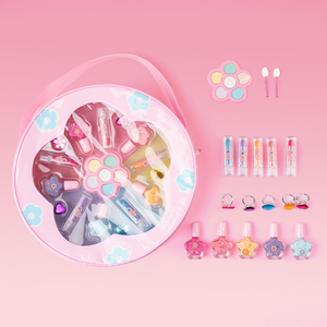 Ensemble de trousse de maquillage pour princesse Floral <span class=keywords><strong>Secret</strong></span> - Kit de jeu sûr pour enfants avec des bagues, des applicateurs et des accessoires de beauté - Product Image 1