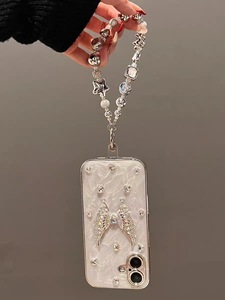 High-End di lusso epossidico Flash diamante ali d'angelo per iPhone 16 <span class=keywords><strong>Pro</strong></span> <span class=keywords><strong>Max</strong></span> 15 ragazze studente Glitter galvanica pezzi <span class=keywords><strong>14</strong></span> 13 12 - Product Image 3