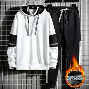 Conjunto Deportivo Informal <span class=keywords><strong>de</strong></span> Poliéster <span class=keywords><strong>de</strong></span> Alta Calidad, Pantalones Deportivos, Sudaderas con Capucha con Logotipo Personalizable, Conjunto <span class=keywords><strong>de</strong></span> Sudaderas Transpirables para Hombre - Product Image 3