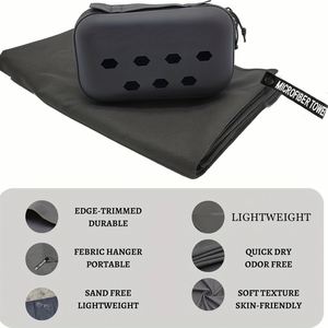 Étui portable en EVA, serviette en microfibre à séchage rapide, douce pour la peau et très absorbante, essentielle pour les sports de plage et les voyages - Product Image 4