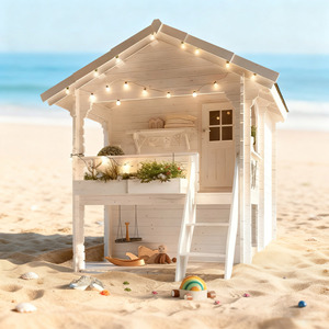 <span class=keywords><strong>Cabane</strong></span> de jeu pour enfants en <span class=keywords><strong>bois</strong></span> de jardin blanc, petite maison pour le plaisir dans la cour - Product Image 2