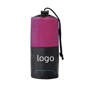 high quality microfiber beach towel custom logo carry bags sand free compressed light weight