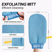 Vente en gros d'usine, gant de bain exfoliant pour le corps en fibre PVA 100% naturelle, massage, gommage, serviette exfoliante pour le corps