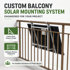 Système de montage solaire pour balcon sur mesure OEM, support arrière réglable pour panneaux photovoltaïques, pour les installateurs - Product Image 2