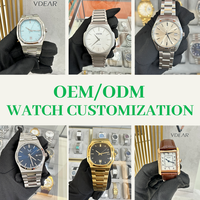 Montre de luxe pour homme, boîtier en acier inoxydable, verre saphir, bracelet en cuir de vache véritable, mouvement à quartz