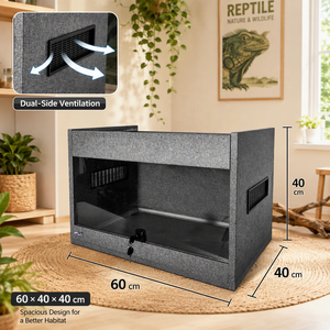 Indoor Reptile <strong>Vivarium</strong> Key-Lock Sliding Front Door Side Mesh Vent Reptile Enclosure <strong>Stand</strong> <strong>for</strong> Bearded Dragon Spider Tarantula - Product Image 2