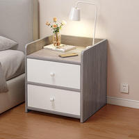 Table de chevet en bois minimaliste moderne avec étagère de rangement simple, nouveau meuble de chambre principale pour la maison et le salon