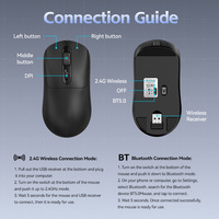 Souris sans fil X8 double mode, capteur optique, 4 boutons, rechargeable, ergonomique, pour ordinateur portable, usage professionnel, antidérapante