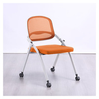 Chaise de formation moderne en maille avec tablette d'écriture et roulettes, chaise de bureau mobile pliable pour l'éducation scolaire