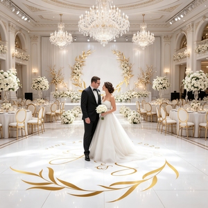 Autocollant de sol personnalisé pour mariage, autocollant en vinyle sur mesure pour piste de danse, décoration de réception, autocollant amovible pour piste de danse - Product Image 1