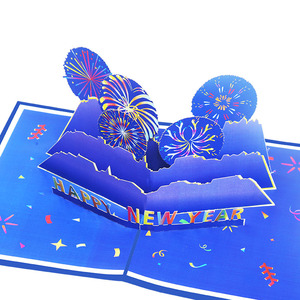 Tarjeta de Felicitación 3D Pop-up con Fuegos Artificiales para Año Nuevo, Cumpleaños, Día de la Independencia, 4 de Julio, Felicitaciones, Tarjeta de Felicitación Plegable de Papel - Product Image 3