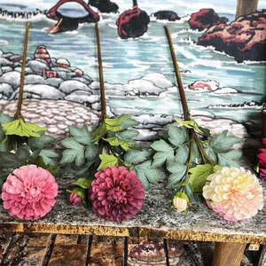 ดอกดาเลียหลากสีประดิษฐ์สำหรับตกแต่งภายในในเทศกาลวันขอบคุณพระเจ้า ต้นคริสต์มาสประดิษฐ์และพวงหรีดสำหรับเทศกาลคริสต์มาส รุ่น ZR1619 - Product Image 3