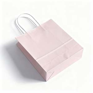 Sacs en papier kraft recyclables KM avec votre propre logo, petit sac en papier avec poignée - Product Image 2