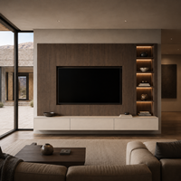 Mueble de TV Moderno Personalizado con Gestión de Cables y Base Flotante, Hecho a Medida con Dimensiones Personalizables