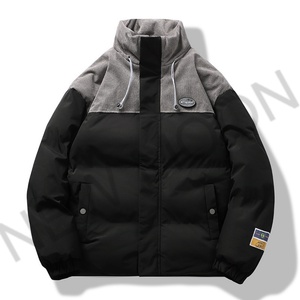 Chaqueta de pana personalizada para hombre, chaqueta de trabajo con cremallera, color azul cielo, chaqueta elegante para chico con contraste de color. - Product Image 3