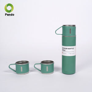 Flacon à vide de 500ml avec tasses assorties <span class=keywords><strong>Gourde</strong></span> d'eau Ensemble de verres portables en acier inoxydable - Product Image 1