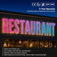 Panneau publicitaire extérieur LED pour logo de pizzeria, enseigne en acrylique, lettres lumineuses LED, enseigne lumineuse LED personnalisée