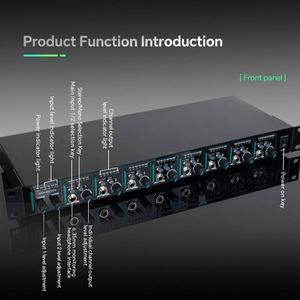 Amplificador de Distribución de Auriculares Profesional de 1u y 8 Canales HA800 V2 para Monitores de Estudio y Escenario - Product Image 6